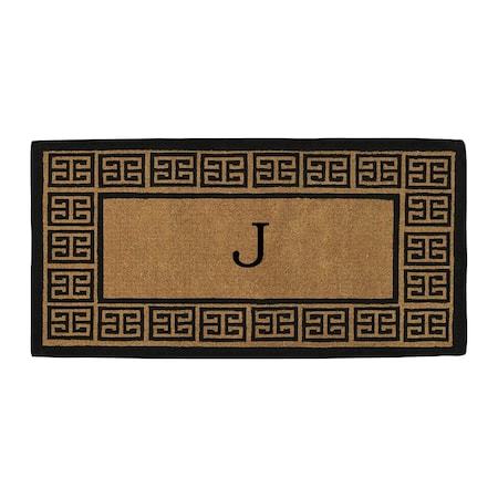 Monogram Door Mat, Natural, Black, 36 in W x 72 in L